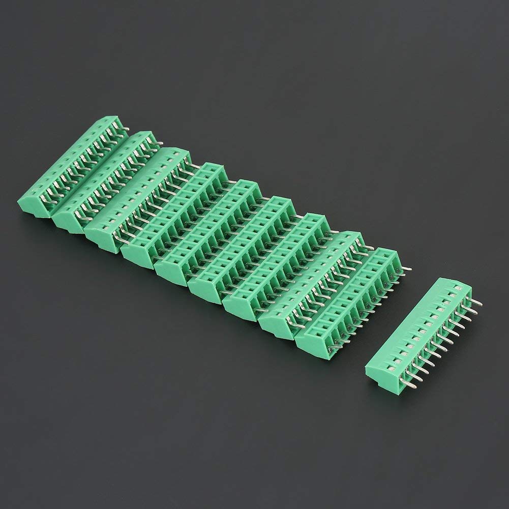 10pcs / Set Terminal Block Connector, 12 Pin 2.54mm Pitch Green